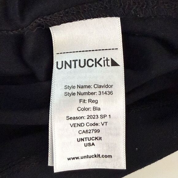 UNTUCKit Clavidor Black Polo Style Short Sleeved Shirt - Men’s US XL - Picture 5 of 7